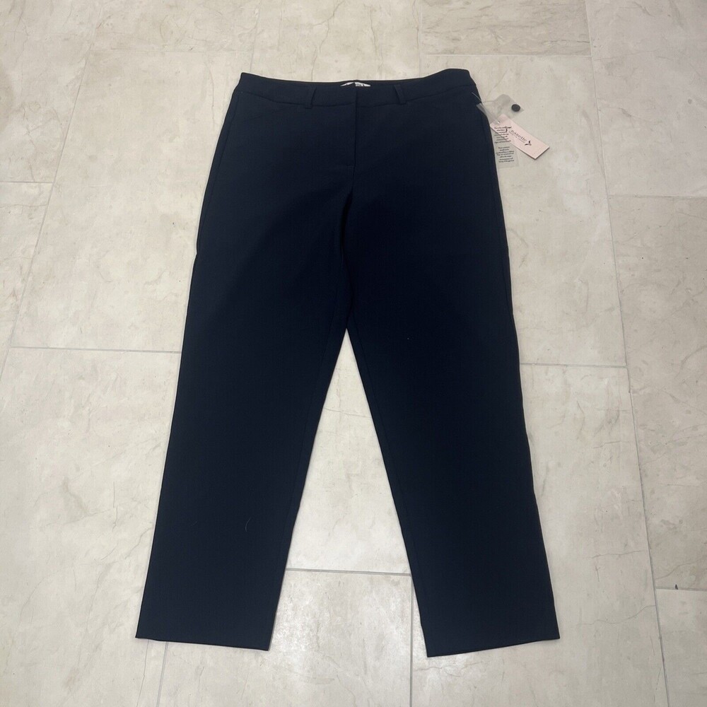 NWT Nanette Lepore Women Crop Pants Slacks Sz 10 10R Navy Blue MRSP $78